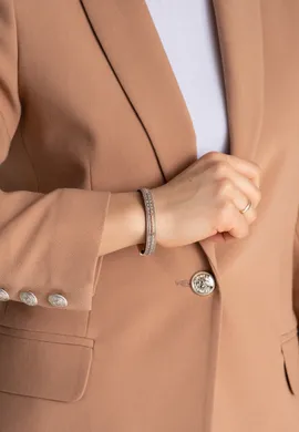 FIGL Elegancka bransoletka na brązowym pasku ze skóry z koralikami