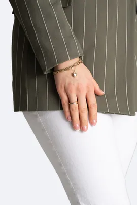 FIGL Pozłacana bransoletka na łańcuszku z zawieszką w kształcie serduszka