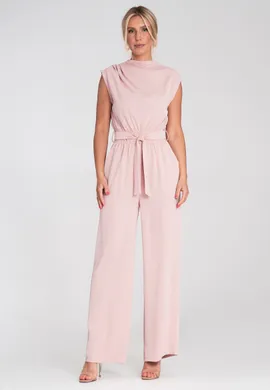 Kombinezon elegancki damski - Kombinezon na imprezę - Różowy M1196 r. L/XL