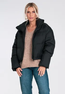 Ocieplana kurtka damska - Czarna kurtka damska M1232 r. XL