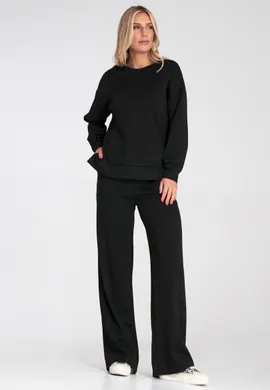 Elegancki dres damski - Komplet bluza i spodnie - Czarny M1250 r. L